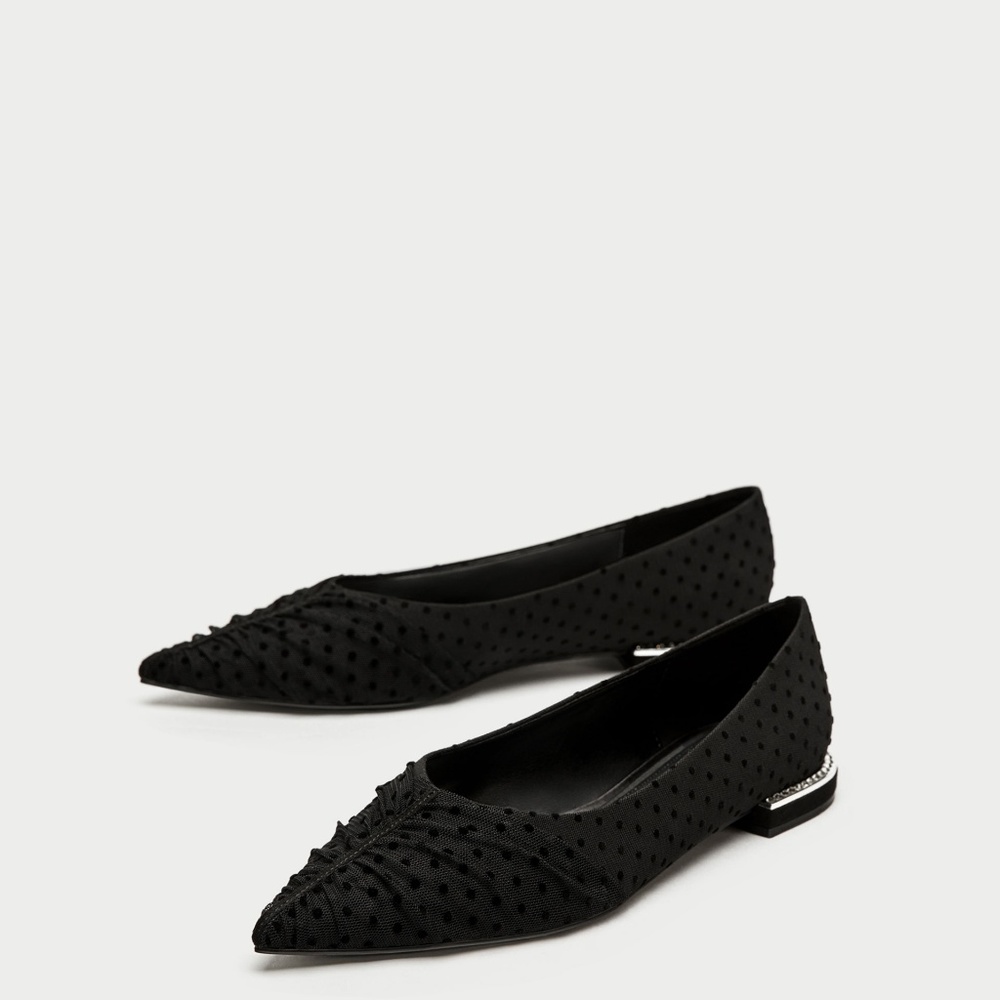 ZARA DOTTED MESH BALLERINAS Flats